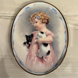 Bessie Pease Gutmann Friendly Enemies Vintage Decorative Plate w Child and Pets